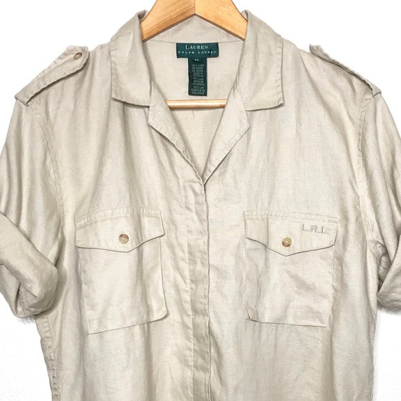 Lauren Ralph Lauren 100% Linen Button Front Shirt - Picture 2 of 8